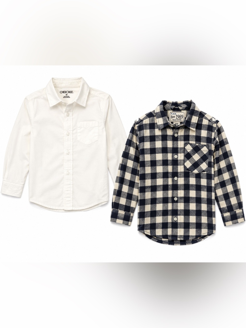 Cherokee & The Children’s Place Boys 3T Button Down Shirt 2 Piece Bundle